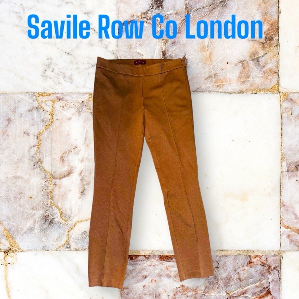 THE SAVILE ROW CO. London Women's Dress Pleated Pants Size 6 Tan Tapered Leg